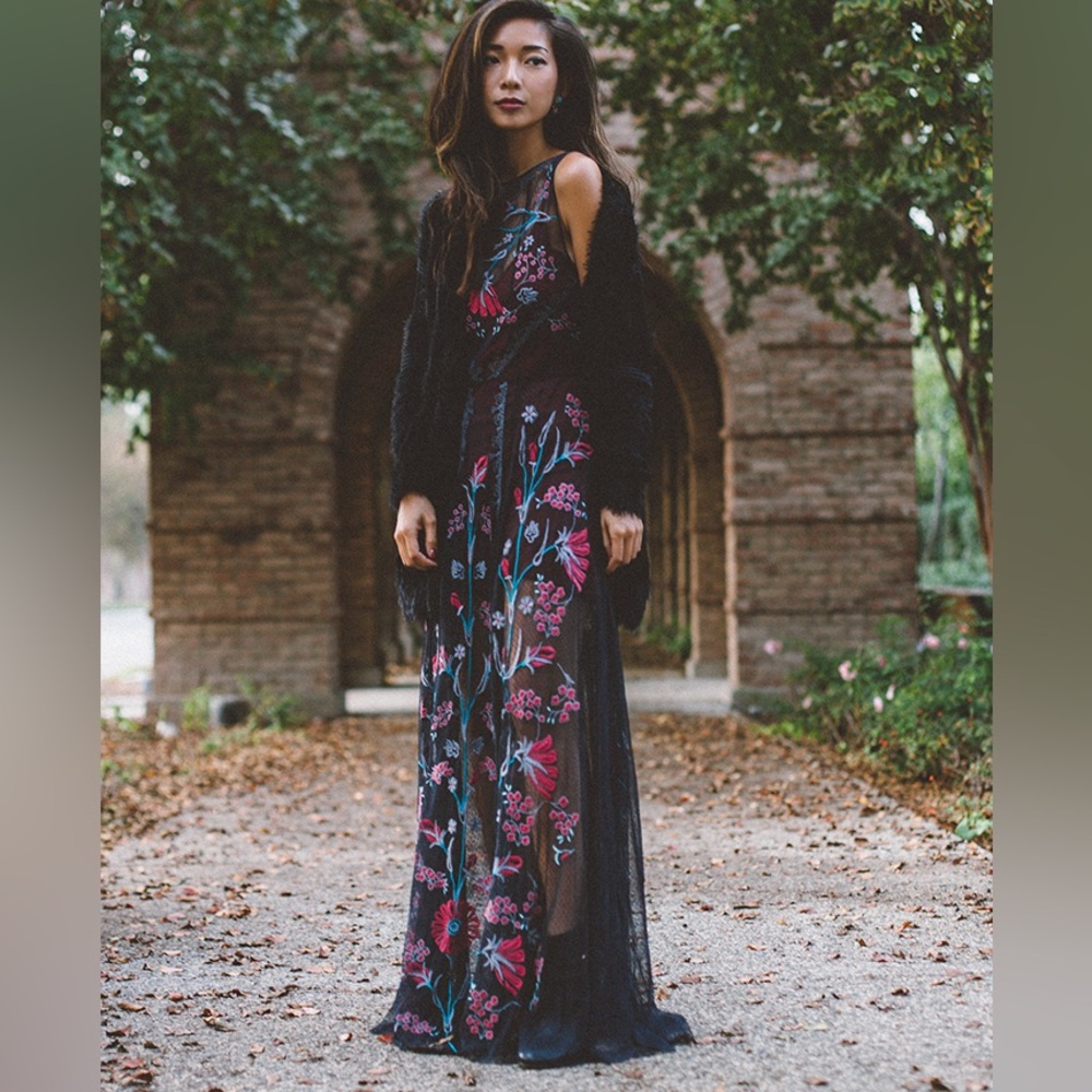 Johnny Was Biya Maxi Embroidered Dress